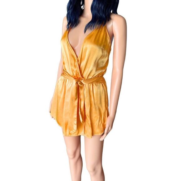 Rays For Days Revolve Yellow Avery Romper Mini Dress - Picture 5 of 7